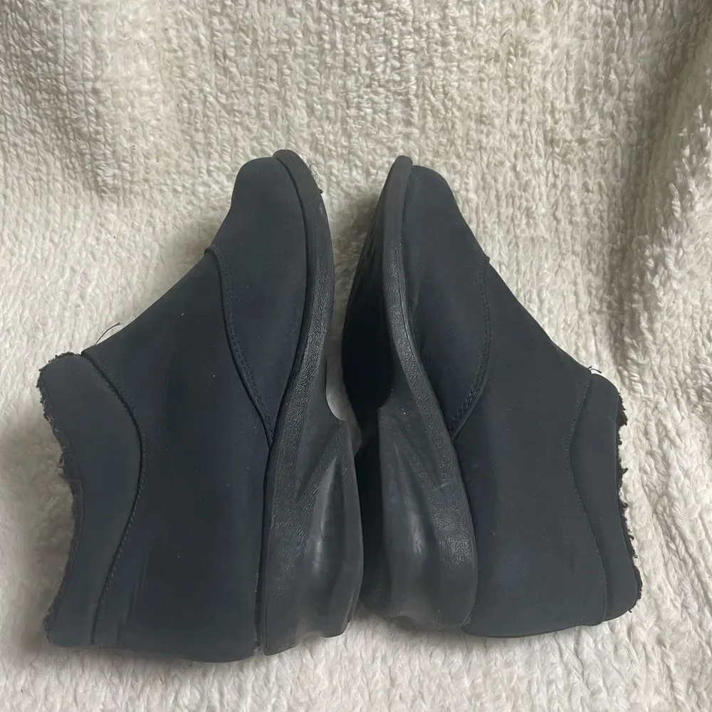 Toe Warmers synthetic suede  Black Ankle Boots heat retaining lining, SZ12W
